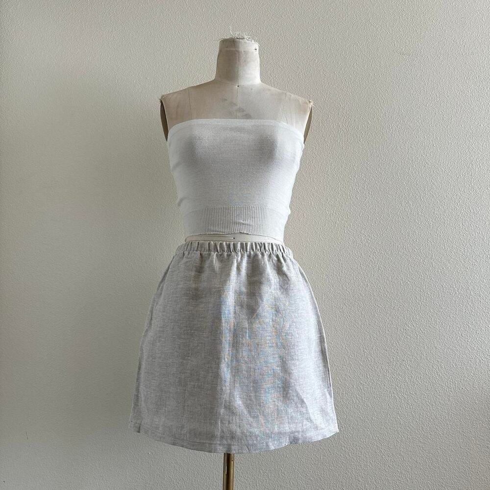 handmade causal linen mini skirt